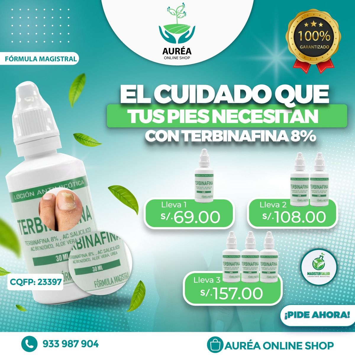 TERBINAFINA 8% + UREA 10% - LOCIÓN ANTIMICÓTICA