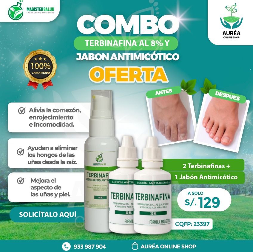 TERBINAFINA 8% + UREA 10% - LOCIÓN ANTIMICÓTICA